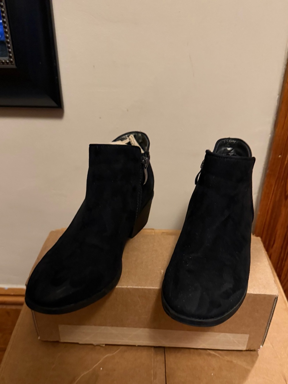 Black Suede Women's Ankle Booties - Sleek Everyday Style